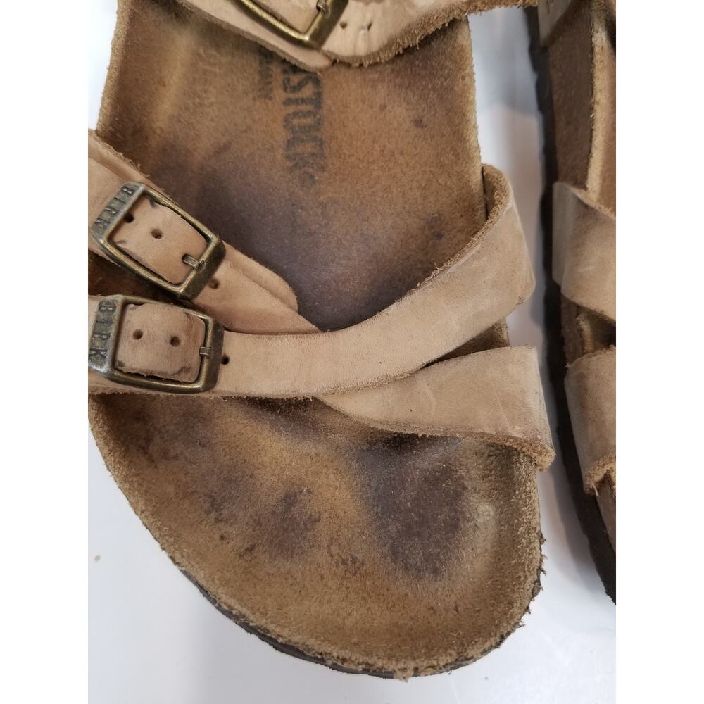 Birkenstock Women's Franca Leather Sandals Slides Tan Size 40 - Picture 3 of 10